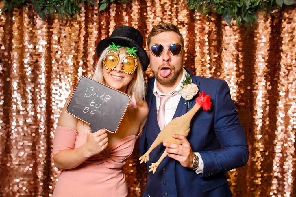 rose gold photo booth backdrop