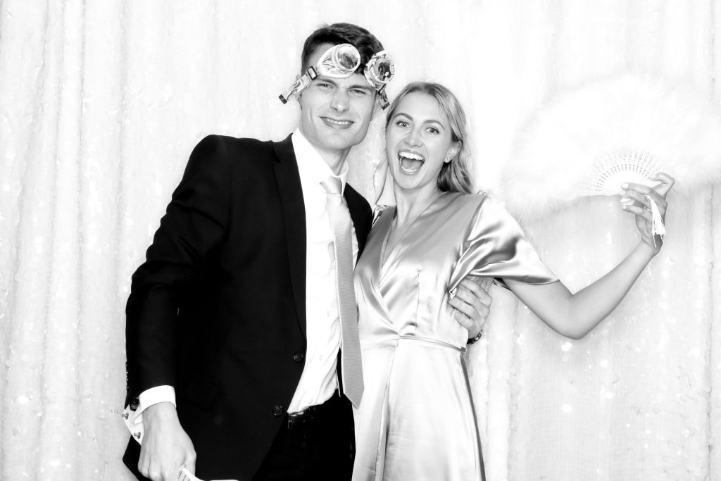 Black and white photo booth pictures